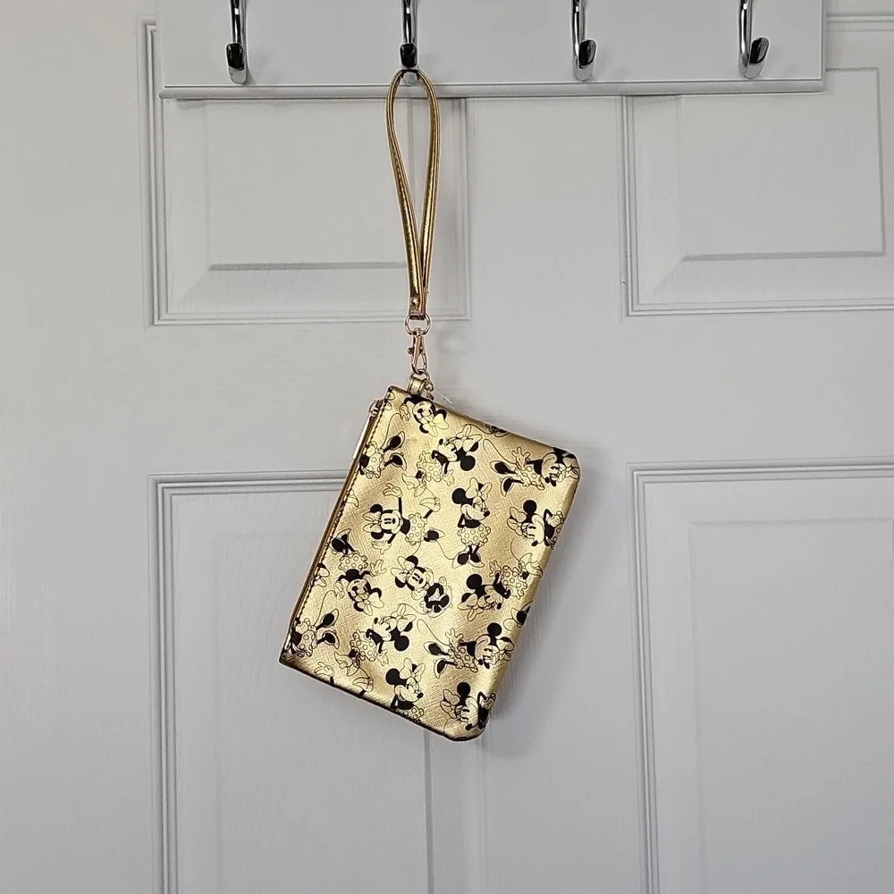 Disney Gold and Black Minnie Mouse Wristlet. - Picture 2 of 2